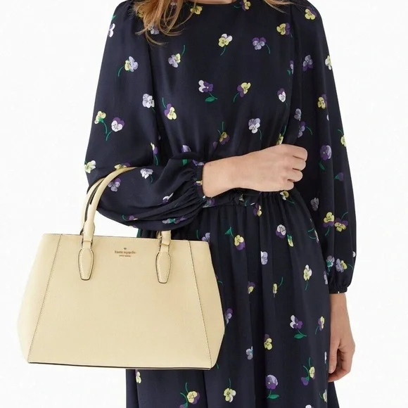 Kate Spade Kristi Yellow Leather Satchel KA696 Purse Butter NWOT Crossbody - Picture 2 of 10